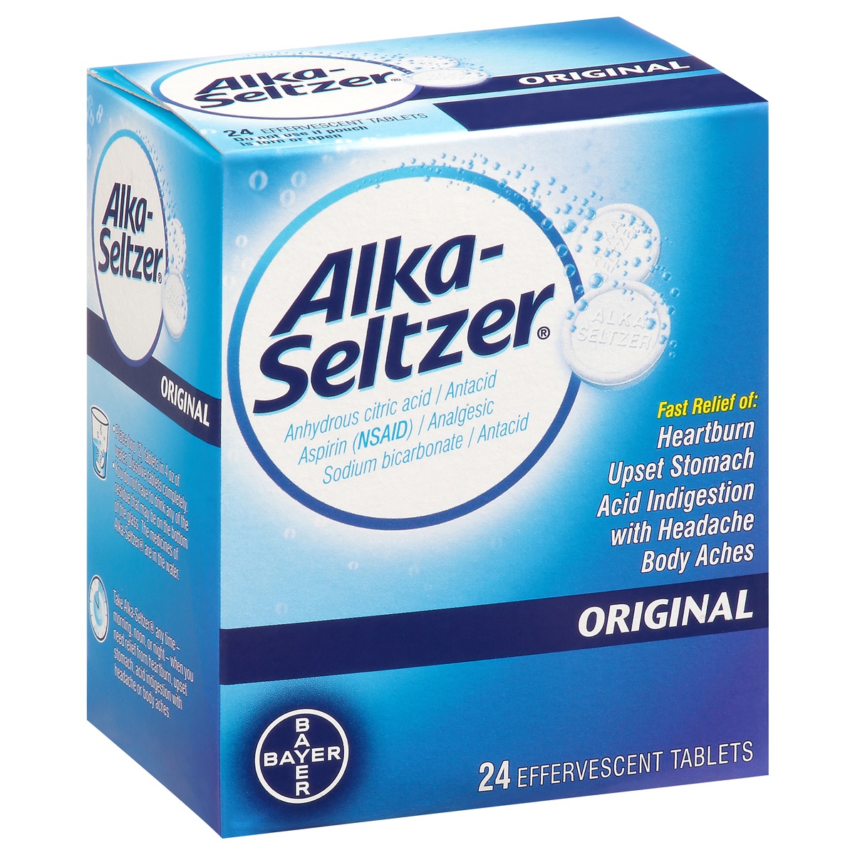 slide 2 of 10, Alka-Seltzer Original Effervescent Tablets, 24 ct