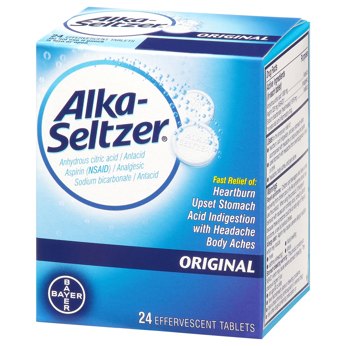 slide 3 of 10, Alka-Seltzer Original Effervescent Tablets, 24 ct