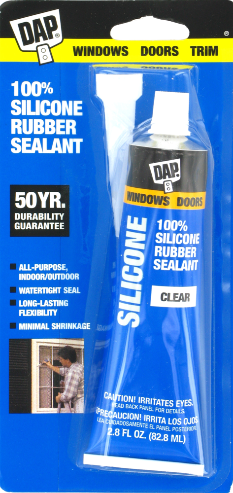 slide 1 of 1, DAP Clear 100% Silicone Rubber Sealant, 2.8 oz