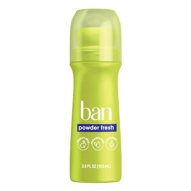 slide 1 of 9, Ban Invisible Roll-On Antiperspirant Deodorant, 24 Hour Protection, Powder Fresh, 3.5 oz, 3.5 fl oz