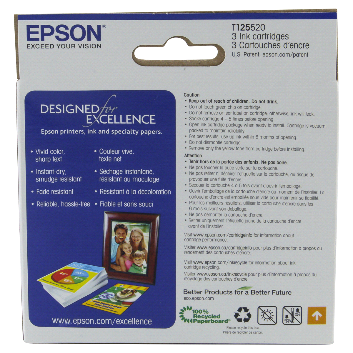 slide 4 of 5, Epson 125 Color Ink Cartridges, 3 ct