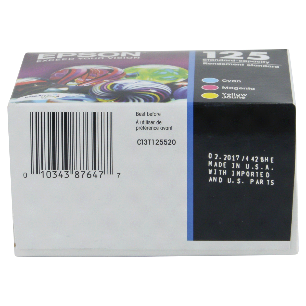 slide 5 of 5, Epson 125 Color Ink Cartridges, 3 ct