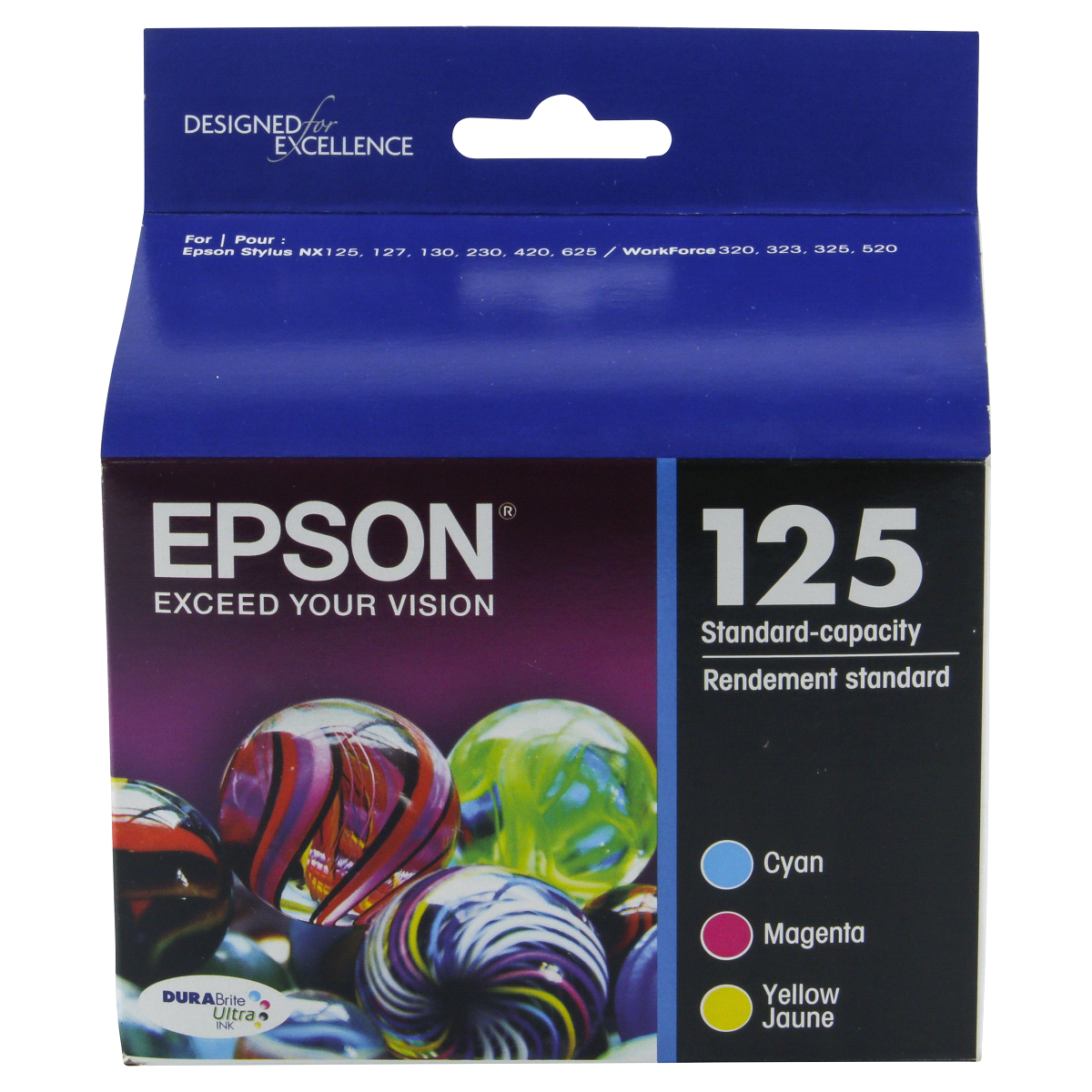 slide 1 of 5, Epson 125 Color Ink Cartridges, 3 ct