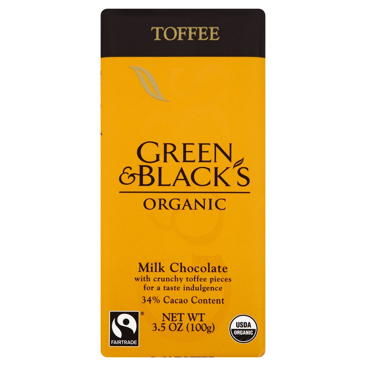 slide 5 of 7, Green & Black's 34% Milk Chocolate Toffee Bar, 3.5 oz