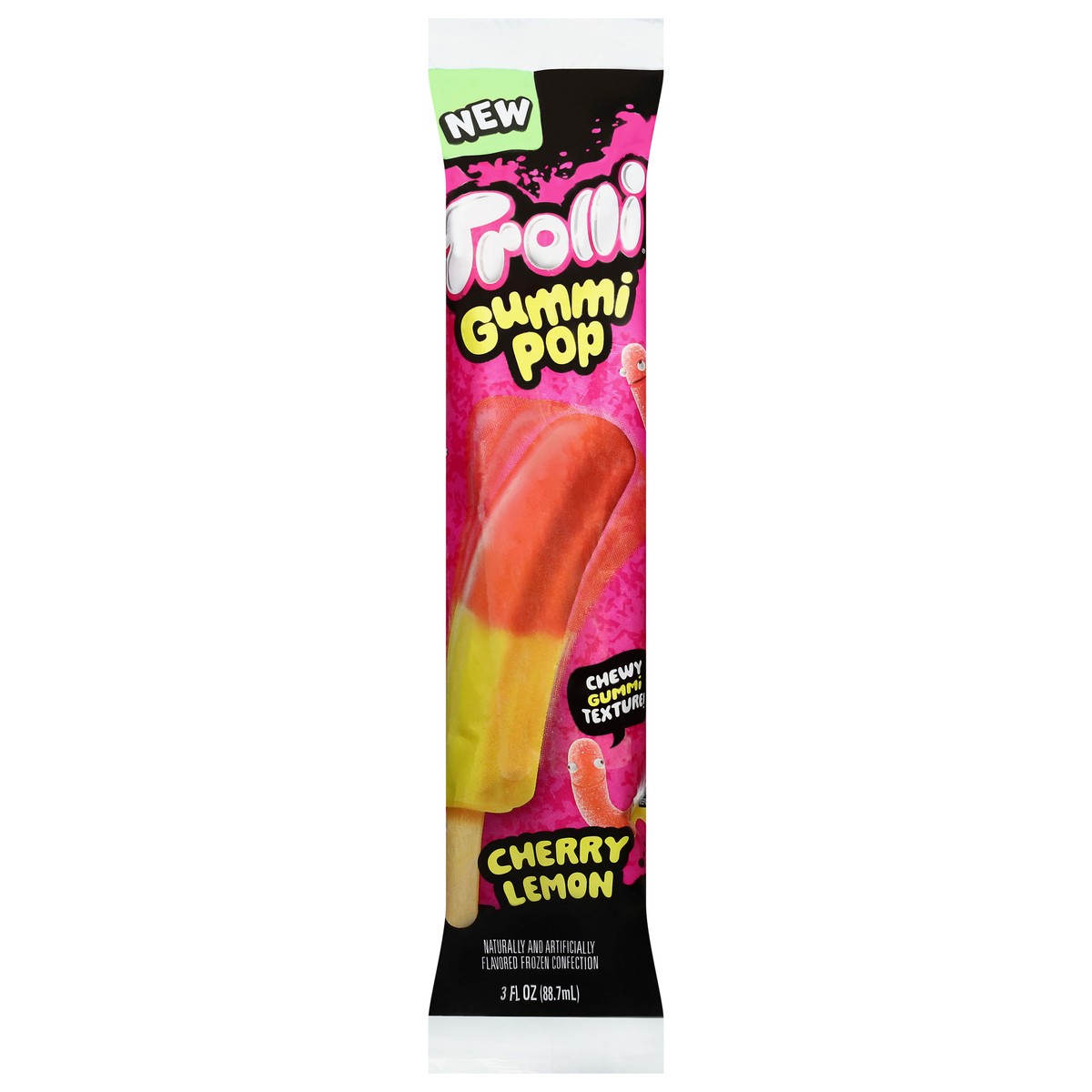 slide 1 of 4, Trolli Cherry Lemon Frozen Gummi Pops, 3 fl oz