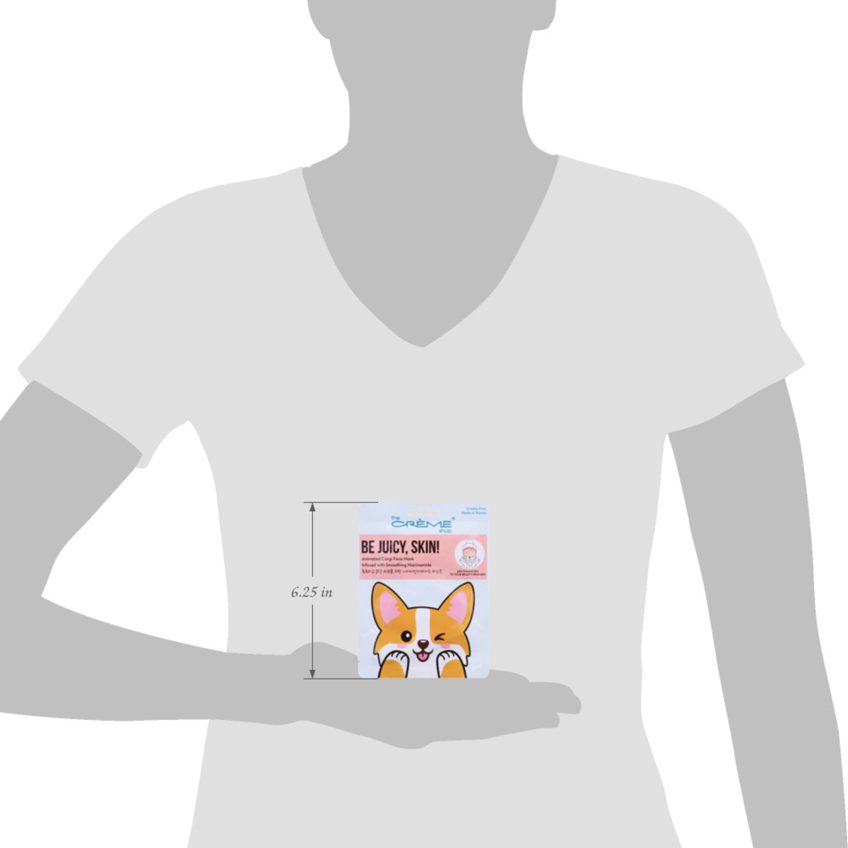 slide 11 of 13, The Crème Shop Animated Corgi Face Mask 0.88 oz, 0.88 oz