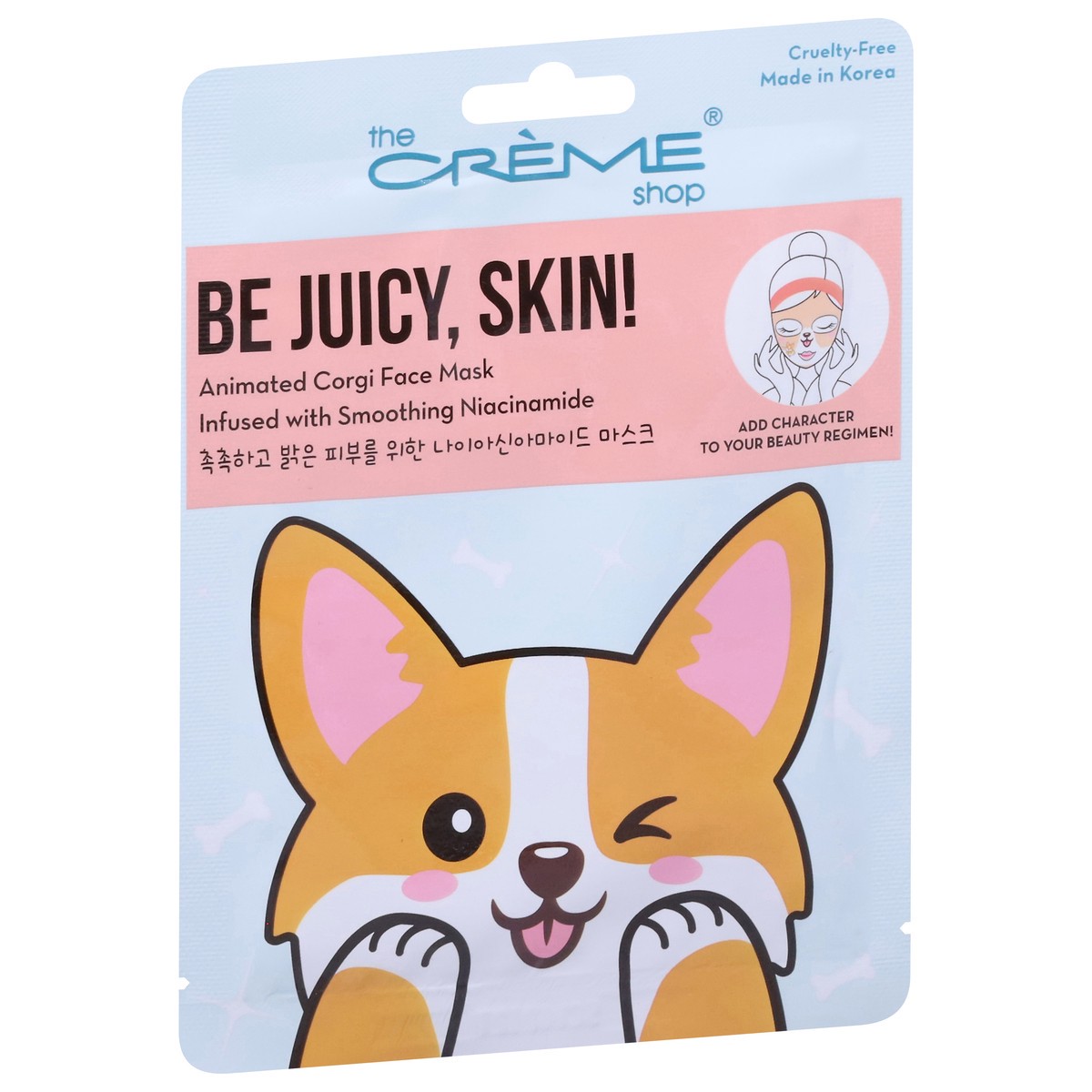 slide 2 of 13, The Crème Shop Animated Corgi Face Mask 0.88 oz, 0.88 oz