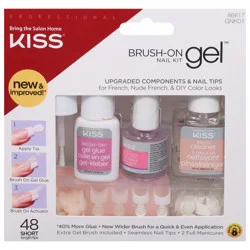 Kiss Professional Brush-On Gel Nail Kit - French & Natural Tips, 48 Count