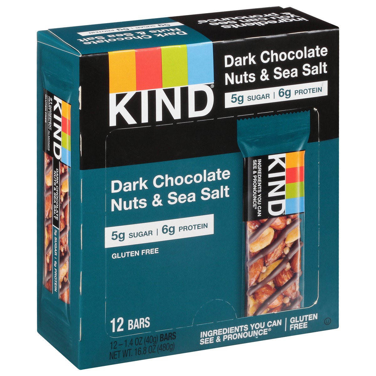 slide 7 of 13, KIND Gluten Free 12 Pack Dark Chocolate Nuts & Sea Salt Bars 12 ea, 12 ct