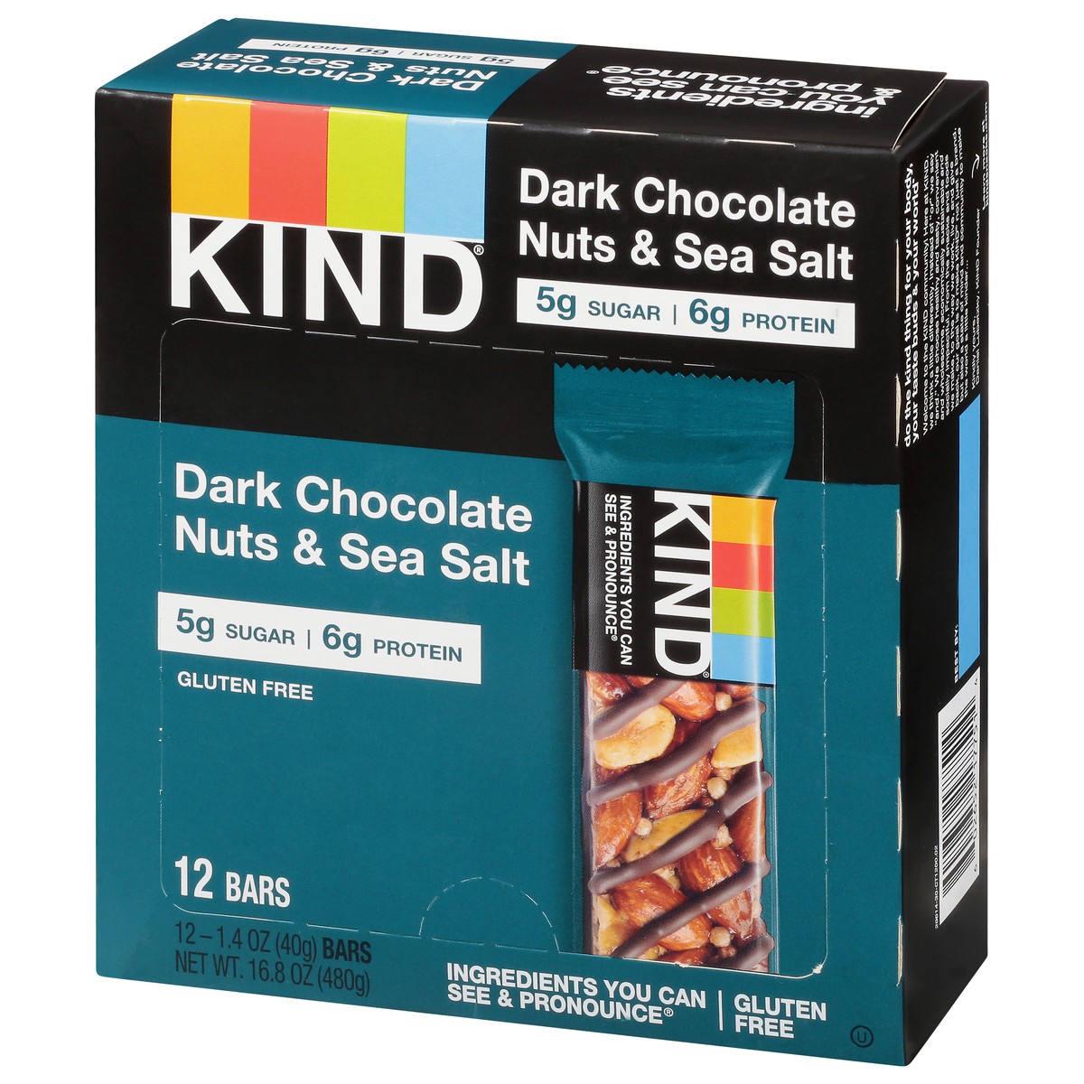 slide 10 of 13, KIND Gluten Free 12 Pack Dark Chocolate Nuts & Sea Salt Bars 12 ea, 12 ct