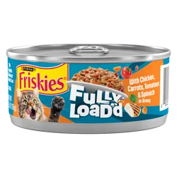 Purina Friskies Fully Load’d Wet Food for Cats With Chicken, Carrots, Tomatoes and Spinach in Gravy - (1) 24 ct. Cans
