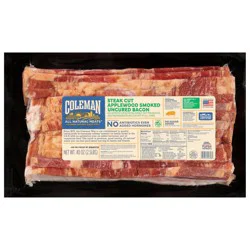 Coleman Steak Cut Applewood Smoked Uncured Bacon 40 oz