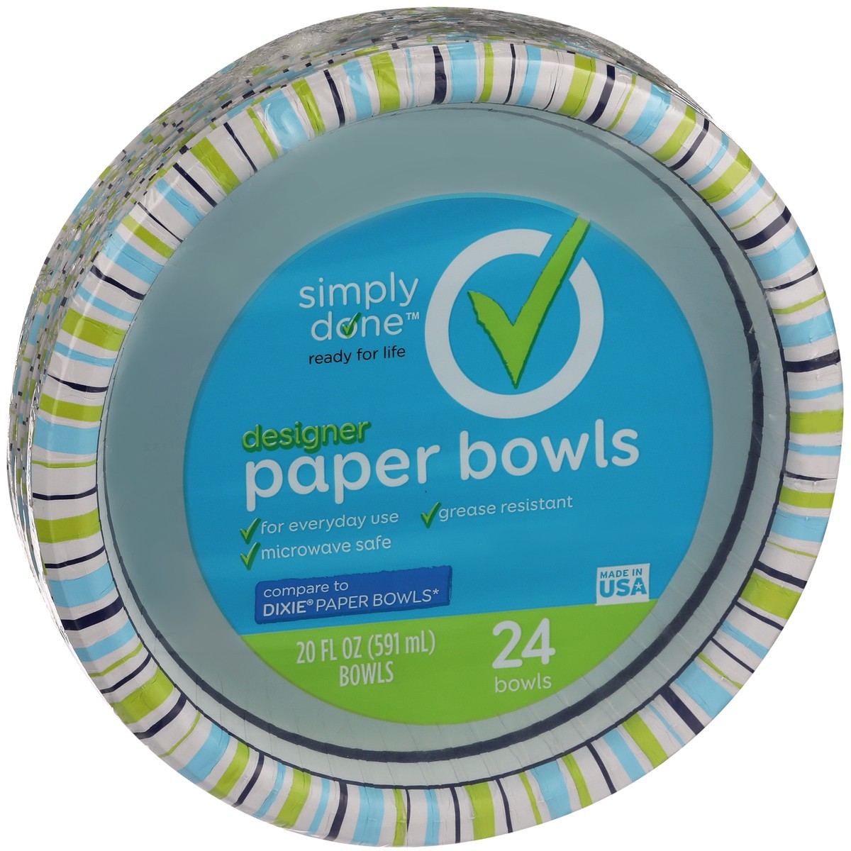 slide 8 of 9, Simply Done Paper Bowls, Designer, 20 fl oz