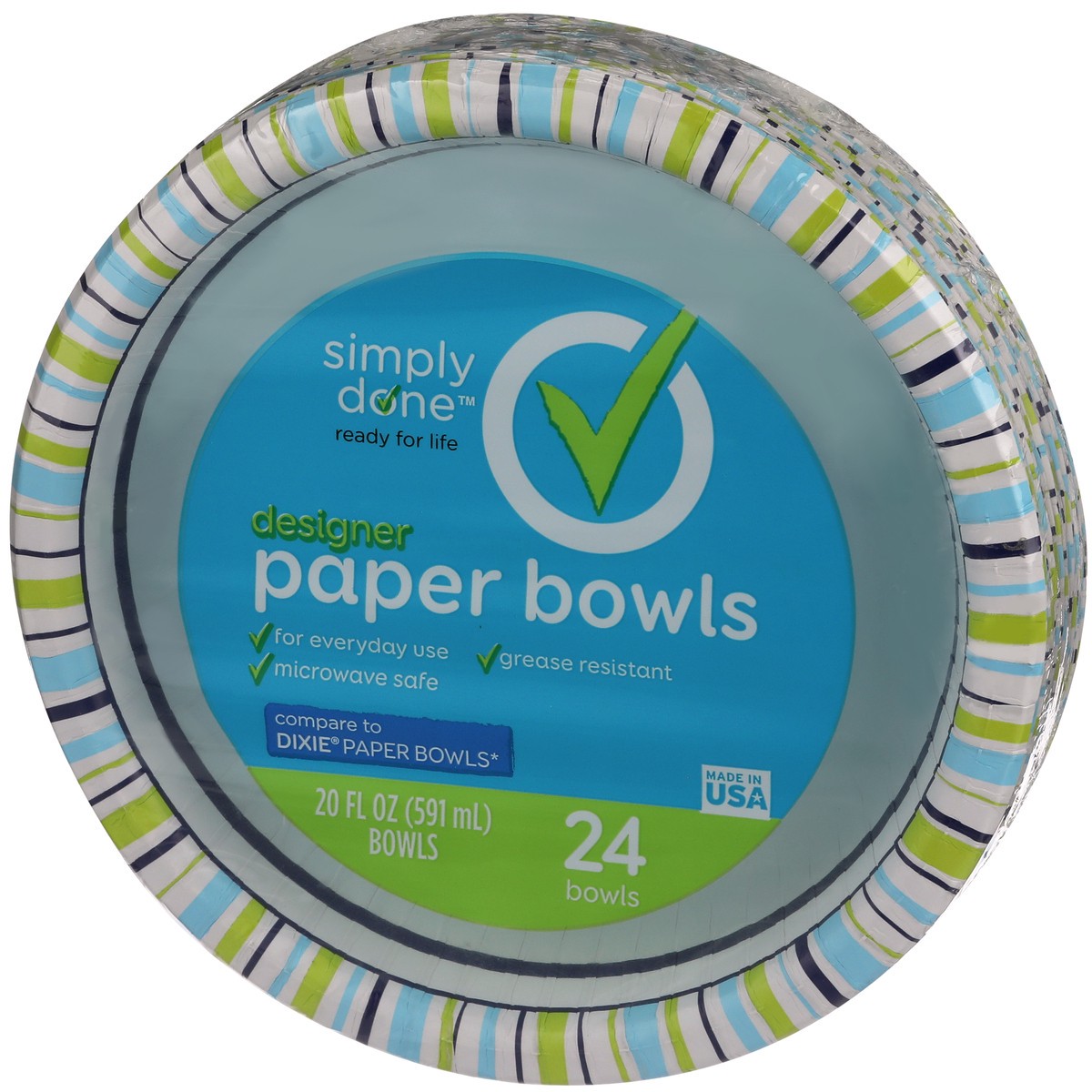 slide 6 of 9, Simply Done Paper Bowls, Designer, 20 fl oz