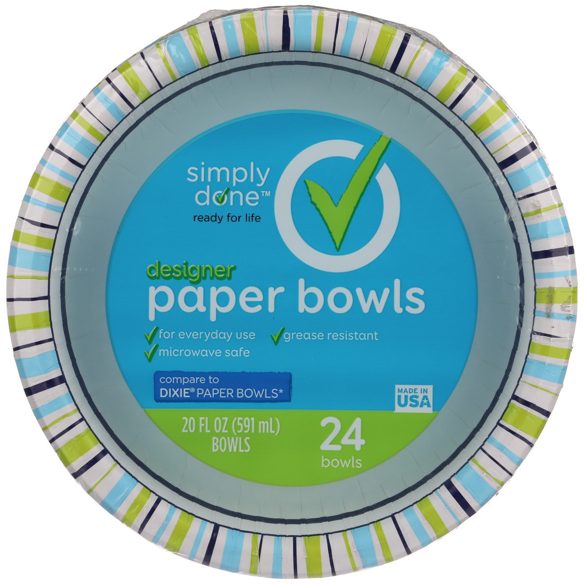 slide 7 of 9, Simply Done Paper Bowls, Designer, 20 fl oz