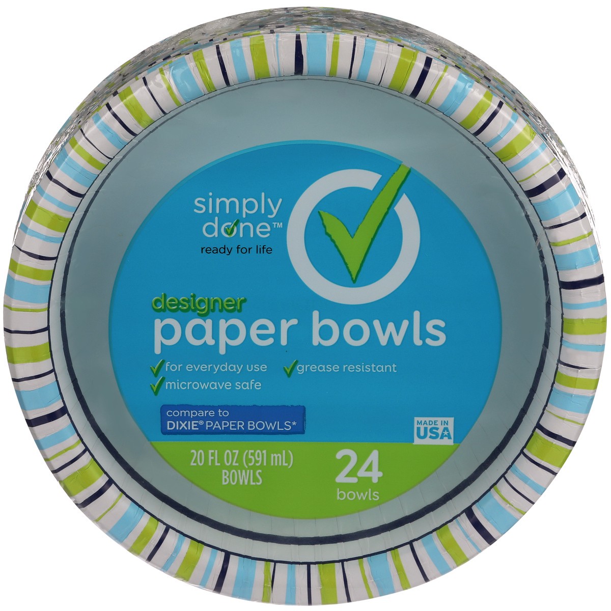 slide 1 of 9, Simply Done Paper Bowls, Designer, 20 fl oz