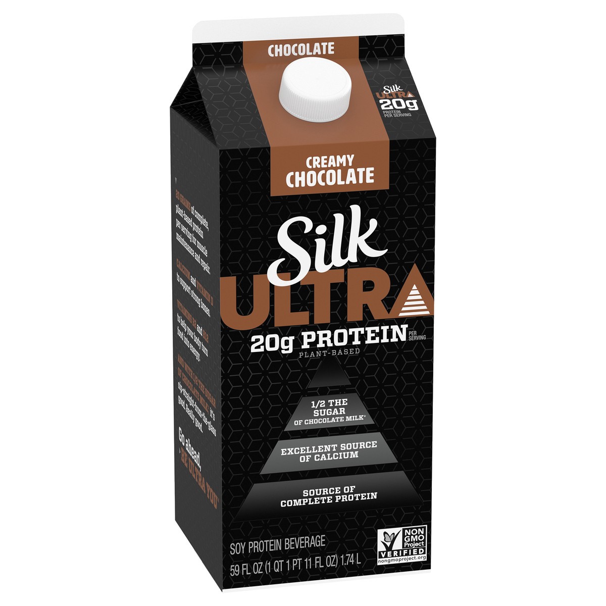 slide 11 of 14, Silk Ultra, 20G Complete Plant Based Protein Performance Drink, Creamy Chocolate, 59oz., Dairy-Free, Non-GMO Project Verified, 59 fl oz