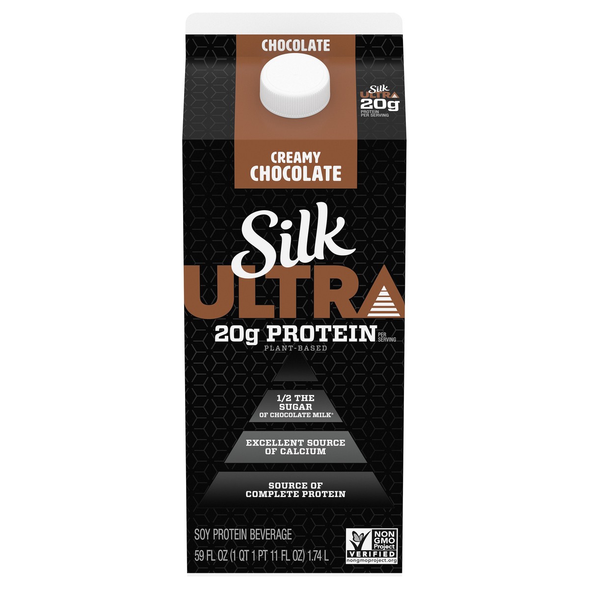 slide 5 of 14, Silk Ultra, 20G Complete Plant Based Protein Performance Drink, Creamy Chocolate, 59oz., Dairy-Free, Non-GMO Project Verified, 59 fl oz