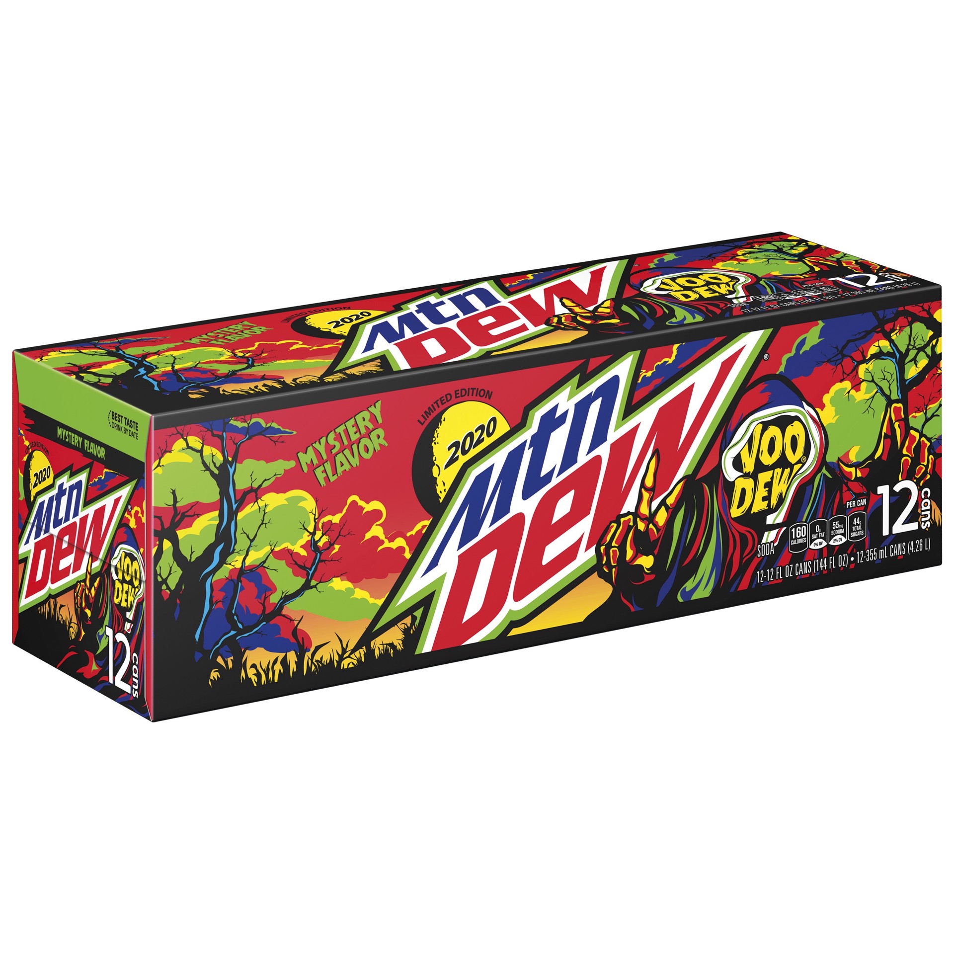 slide 1 of 6, Mountain Dew Voo Dew Soda Mystery 12 Fl Oz 12 Count, 12 ct; 12 fl oz