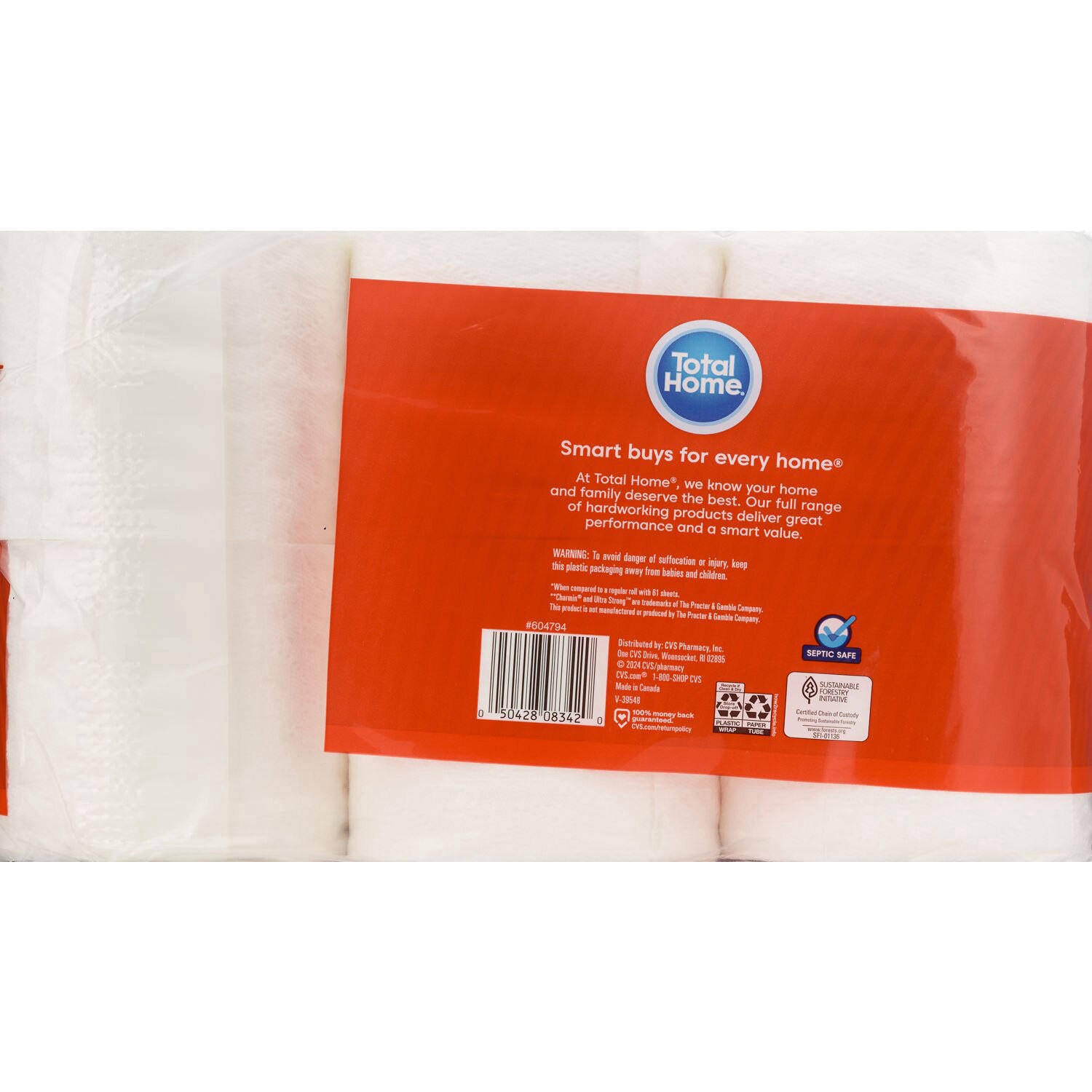 slide 3 of 4, Total Home Ultra Strong Premium Toilet Paper, 12 Mega Rolls, 286 sht