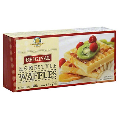 slide 1 of 1, Kinnikinnick Homestyle Waffles, 6 ct