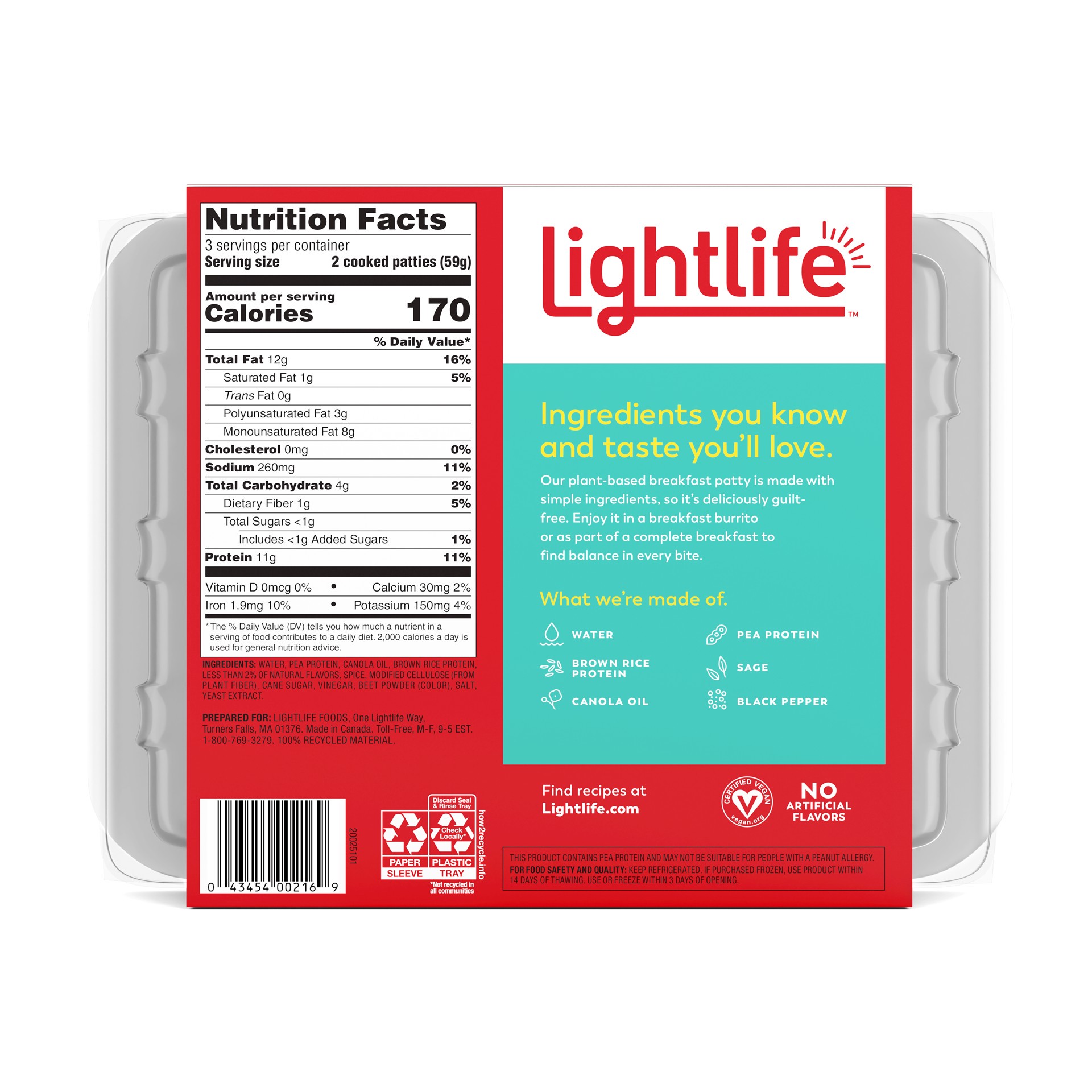 slide 5 of 5, Lightlife Sausage Breakfast Patties, 7.5 oz