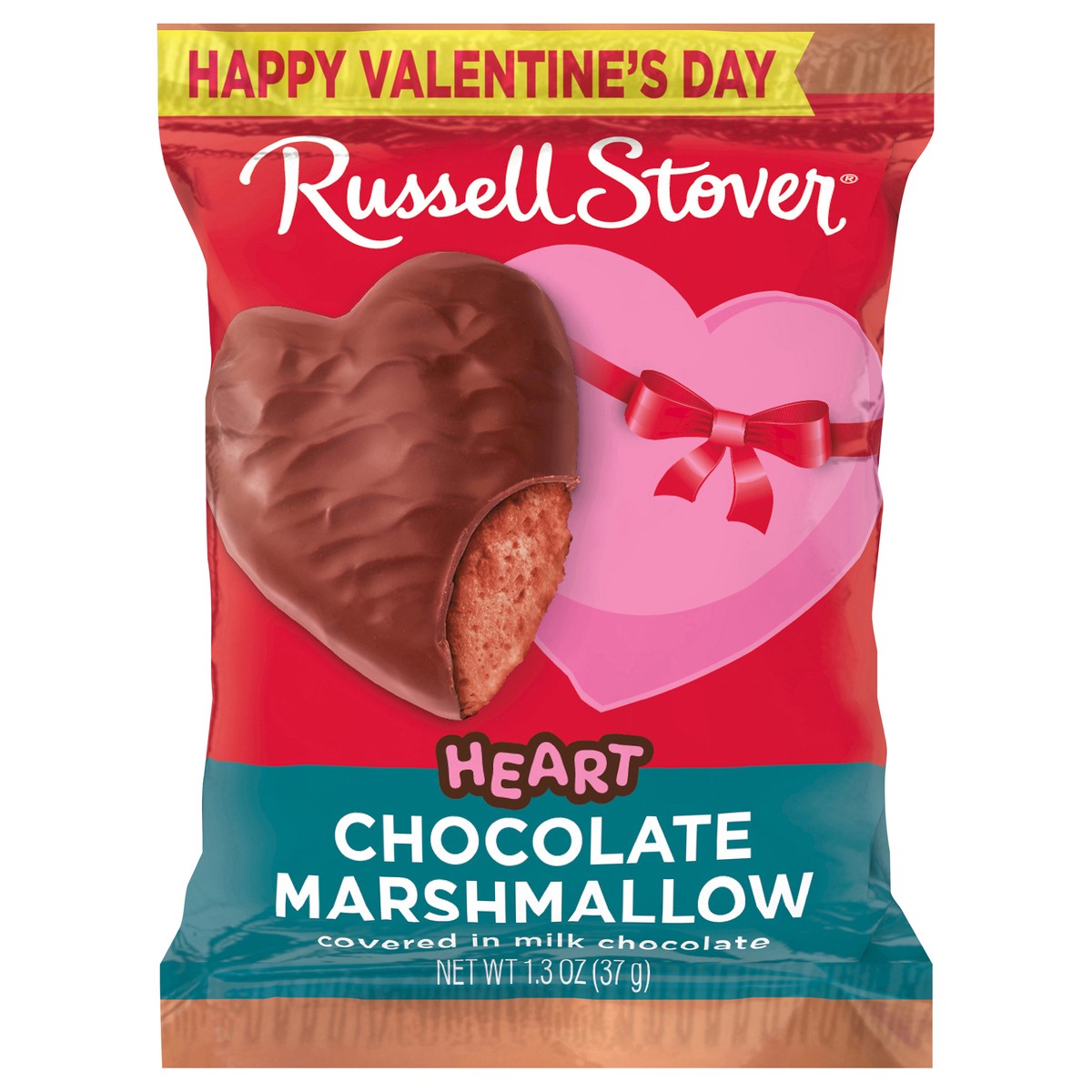slide 1 of 11, RUSSELL STOVER Valentine's Day Milk Chocolate Chocolate Marshmallow Heart, 1.3 oz., 1.3 oz