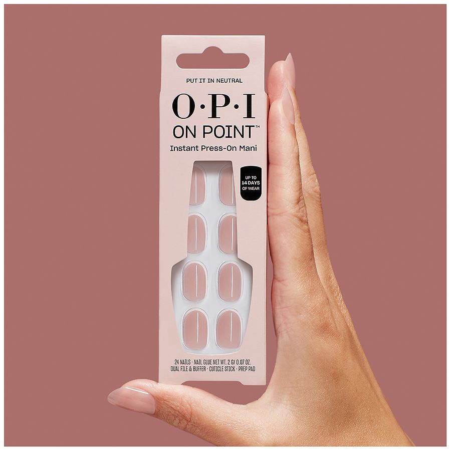 slide 2 of 5, OPI On Point Press On Nail Set - Put It In Neutral, 1 ct