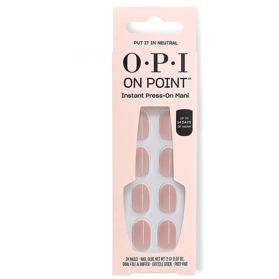 slide 1 of 5, OPI On Point Press On Nail Set - Put It In Neutral, 1 ct