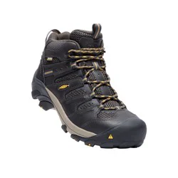 Keen Men's Lansing Mid Steel Toe Work Boots, Black, Size 10.5