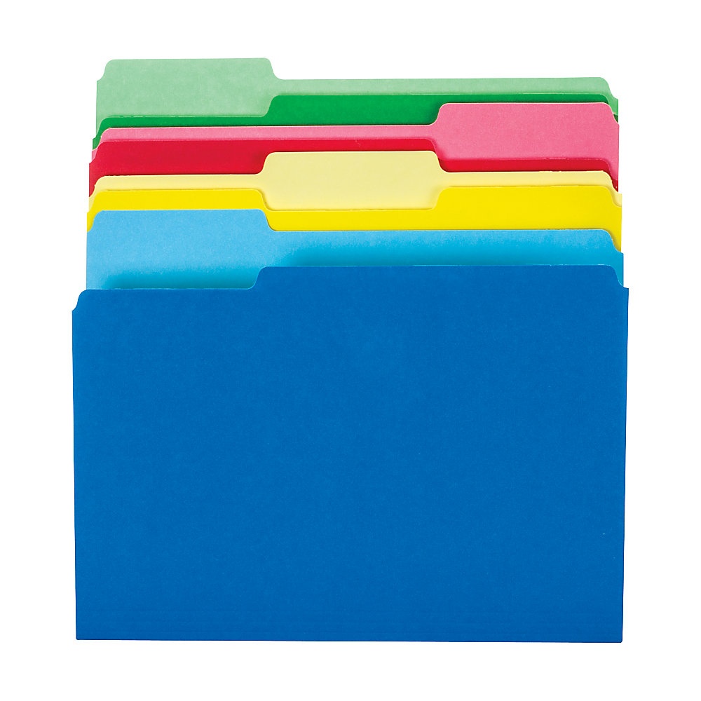 slide 1 of 1, Office Depot File Folders, Letter Size, 1/3 Cut, Assorted Colors, Pack Of 24 Folders, 24 ct