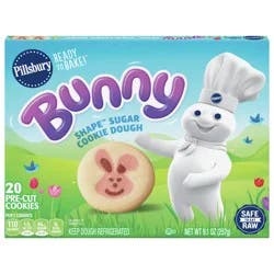 Pillsbury Ready To Bake Bunny Shape Sugar Cookie Dough, 20 Cookies, 9.1 oz