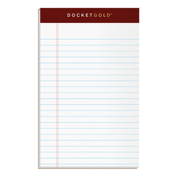 slide 3 of 8, TOPS Docket Writing Tablet, Jr. Legal Rule, White, 6 pk; 50 ct; 5 in x 8 in