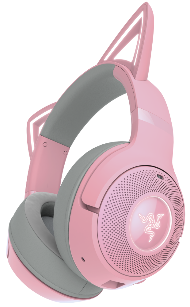 slide 4 of 5, Razer Kraken Kitty V2 USB Headset with RGB Kitty Ears - Quartz Edition, 1 ct