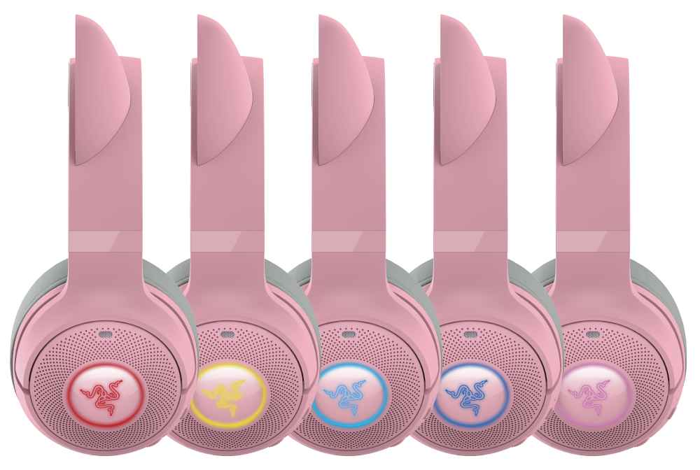 slide 2 of 5, Razer Kraken Kitty V2 USB Headset with RGB Kitty Ears - Quartz Edition, 1 ct