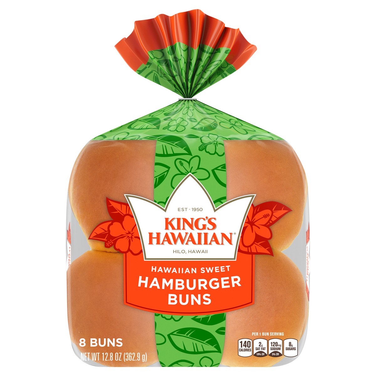 slide 1 of 2, King's Hawaiian Original Hawaiian Sweet Hamburger Buns, 8 Ct, 12.8 oz, 12.8 oz