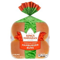 King's Hawaiian Original Hawaiian Sweet Hamburger Buns, 8 Ct, 12.8 oz