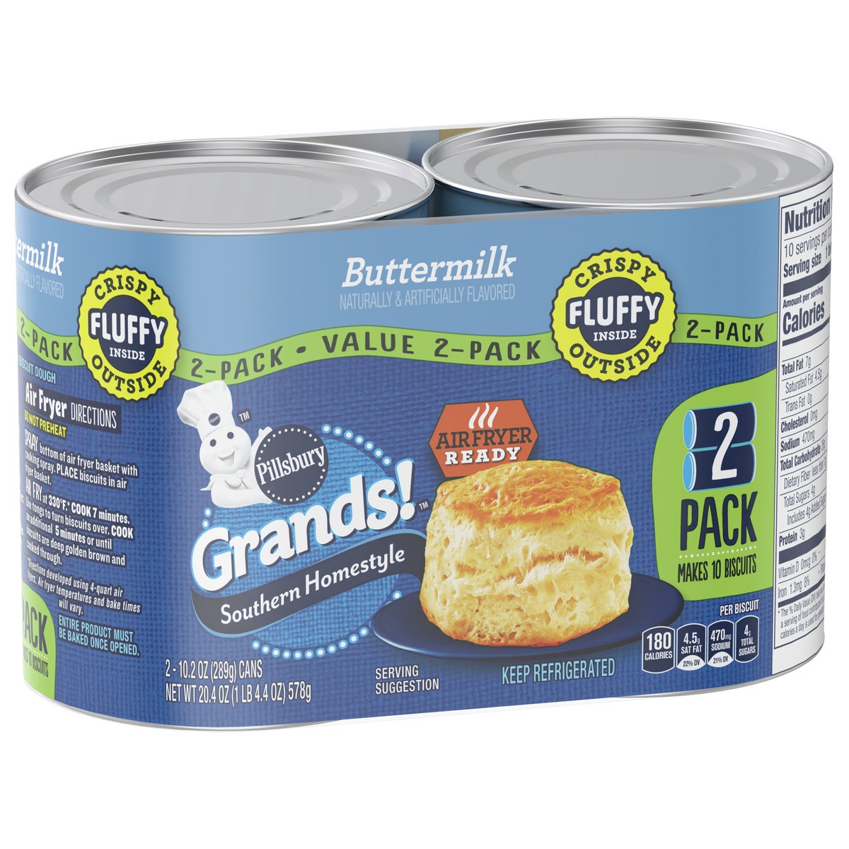 slide 2 of 9, Grands! Southern Homestyle Buttermilk Biscuits, 2-Pack, 2 ct