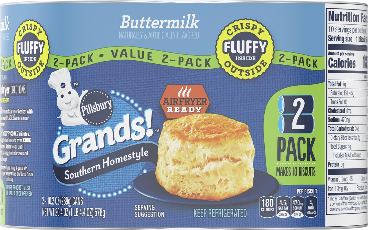 slide 2 of 9, Grands! Southern Homestyle Buttermilk Biscuits, 2-Pack, 2 ct