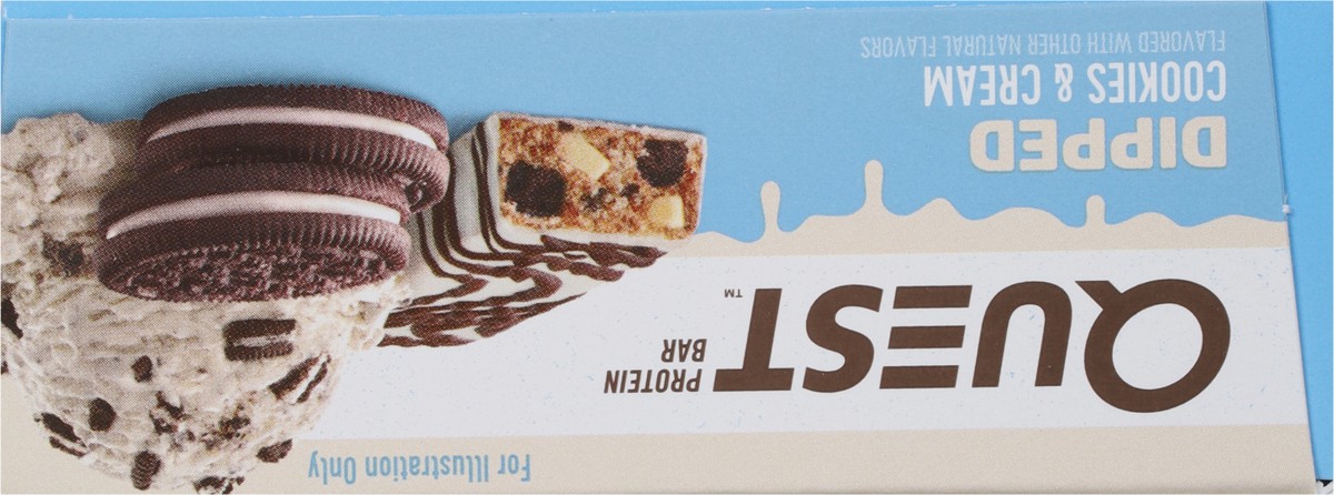 slide 7 of 9, Quest Dipped Cookies & Cream Protein Bars, 4 ct