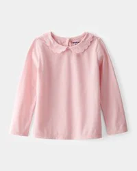 Oshkosh Toddler Scalloped Collar Long-Sleeve Shirt - Pink - 3T