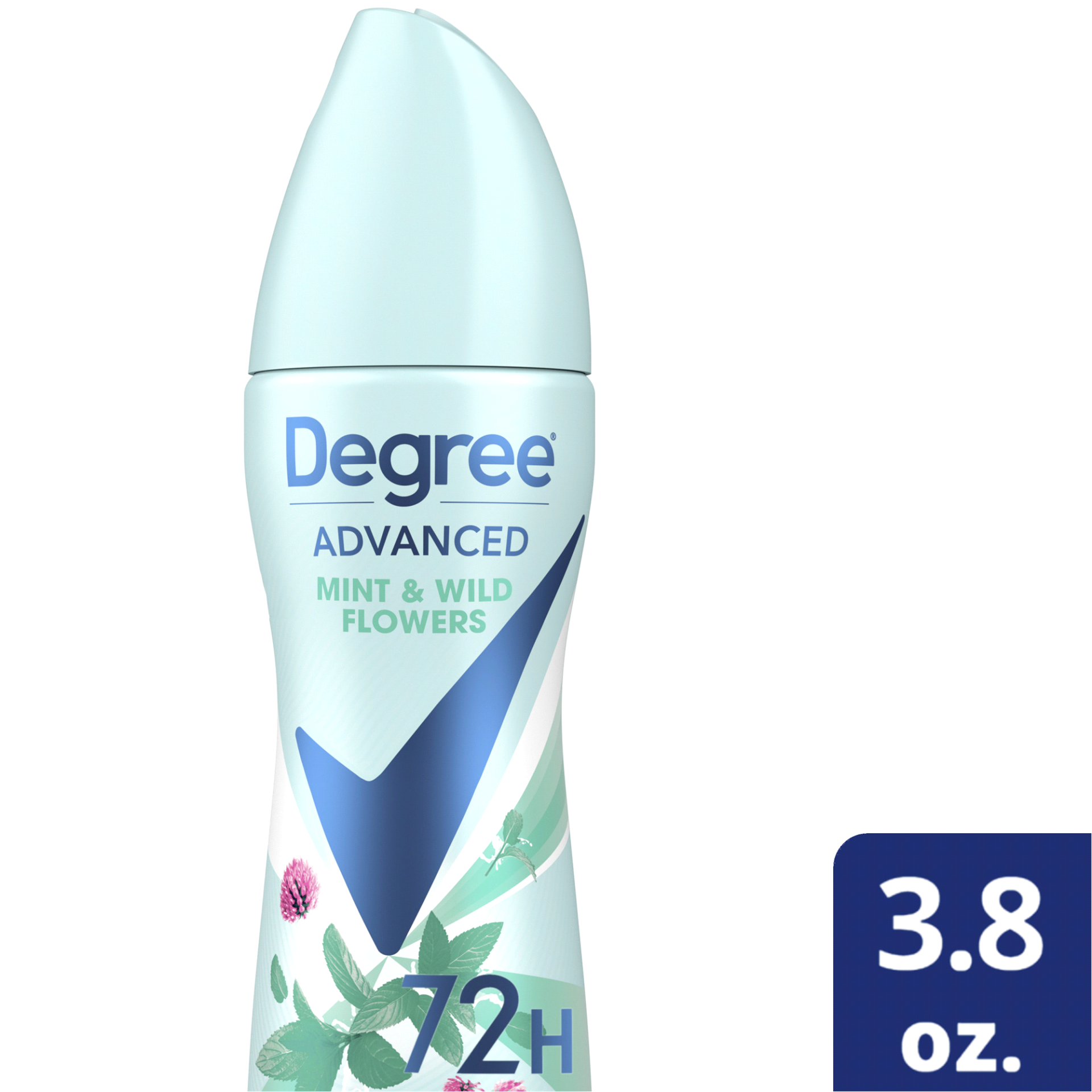 slide 1 of 1, Degree Advanced Antiperspirant Deodorant Dry Spray Mint & Wild Flowers, 3.8 oz