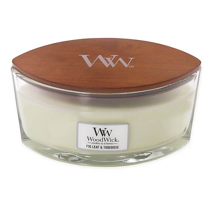 slide 1 of 1, WoodWick Hearthwick Flame Fig Leaf & Tuberose Ellipse Jar Candle, 1 ct