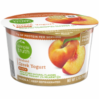 slide 1 of 1, Simple Truth 2% Low Fat Strained Peach Greek Yogurt, 5.3 oz