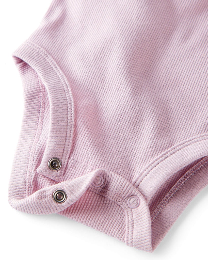 slide 4 of 5, Littleplanet Baby 3-Pack Organic Cotton Rib Bodysuits Daylily Pink, Heather Grey, Moss Green 6M, 1 ct