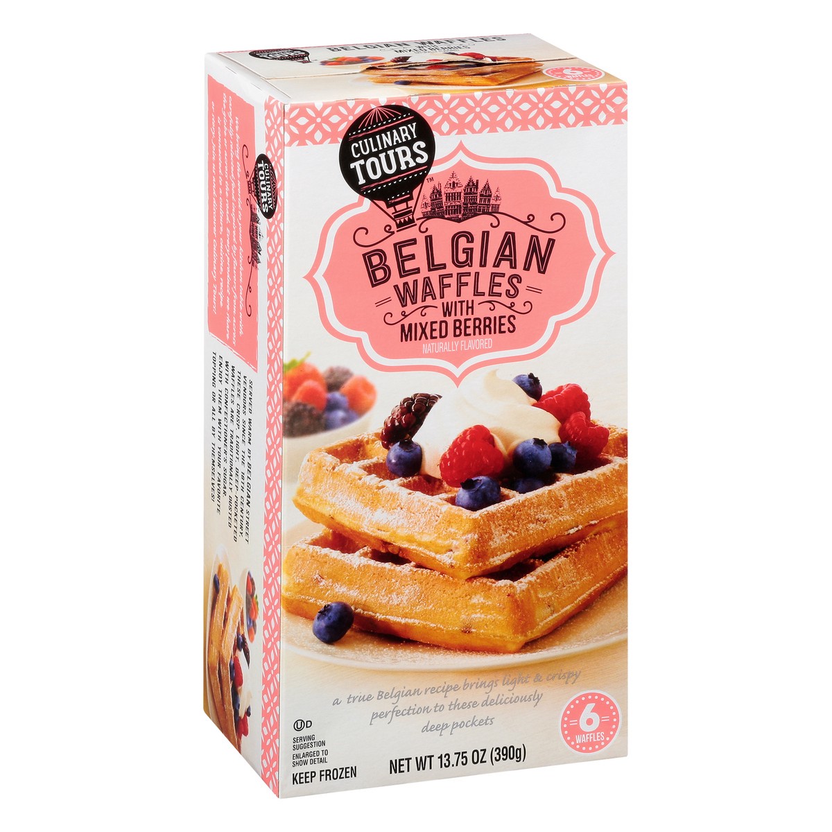 slide 3 of 9, Culinary Tours Belgian With Mixed Berries Waffles 6 ea, 13.75 oz