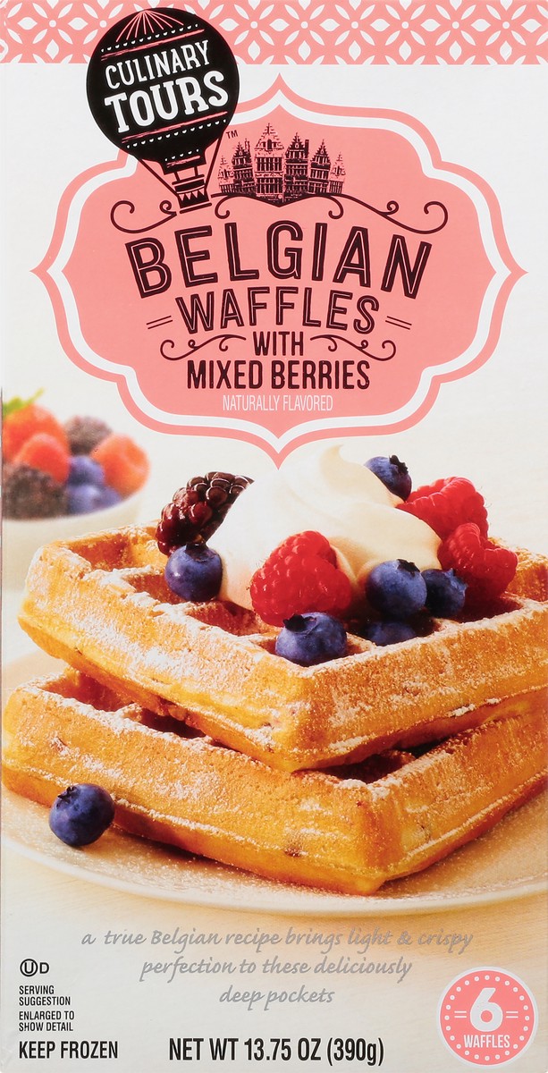 slide 1 of 9, Culinary Tours Belgian With Mixed Berries Waffles 6 ea, 13.75 oz