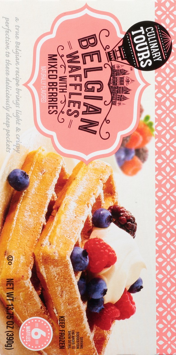 slide 5 of 9, Culinary Tours Belgian With Mixed Berries Waffles 6 ea, 13.75 oz