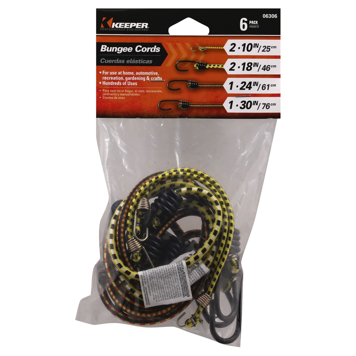 slide 2 of 7, Keeper Bungee Cords 6 ea, 6 ct