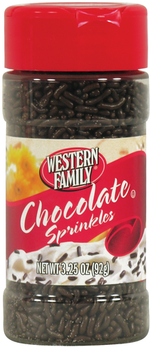 slide 1 of 1, Western Family Chocolate Sprinkles, 3.25 oz